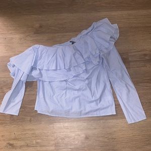 Gianni bini ruffle one shoulder top